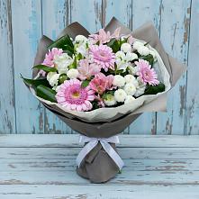 Букет цветов из:  Герберы, Альстромерии и Хризантемы в Заречье