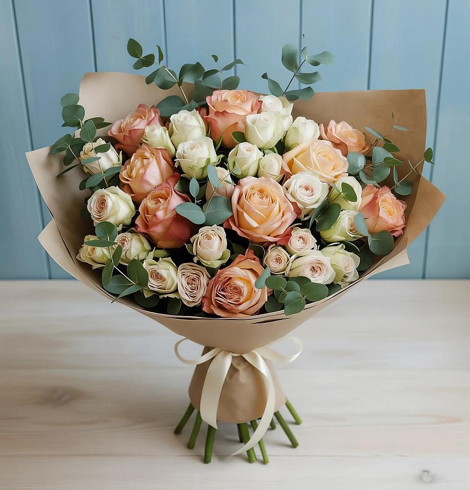 Букет цветов из: Альстромерии и Розы в Заречье