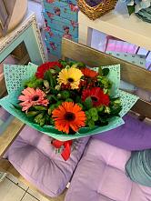Букет цветов из:  Герберы, Хризантемы и Альстромерии #REPLACE_PRED# Заречье