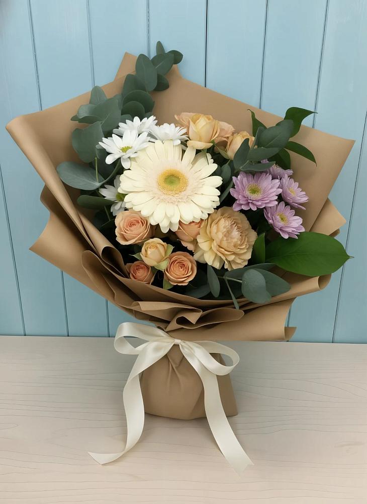 Букет цветов из: Герберы и Хризантемы в Заречье