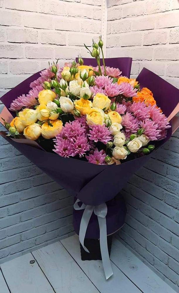 Букет цветов из: Хризантемы и Розы в Заречье