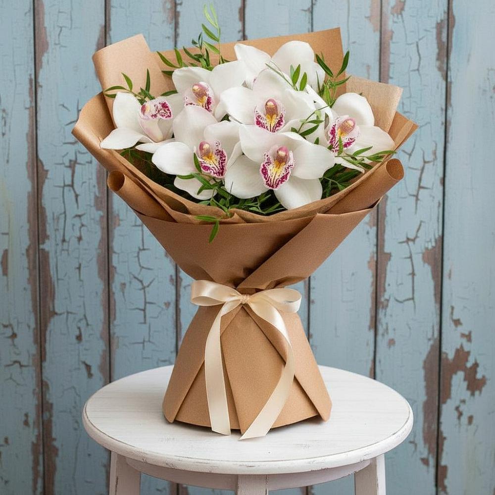 Букет цветов из: Орхидеи и Розы в Заречье