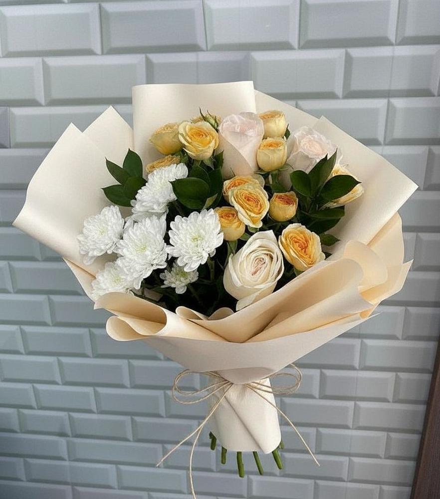 Букет цветов из: Розы и Хризантемы в Заречье