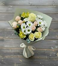 Букет цветов из:  Альстромерии, Розы и Хризантемы в Заречье