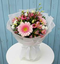 Букет цветов из:  Герберы, Альстромерии и Лизиантусы в Заречье