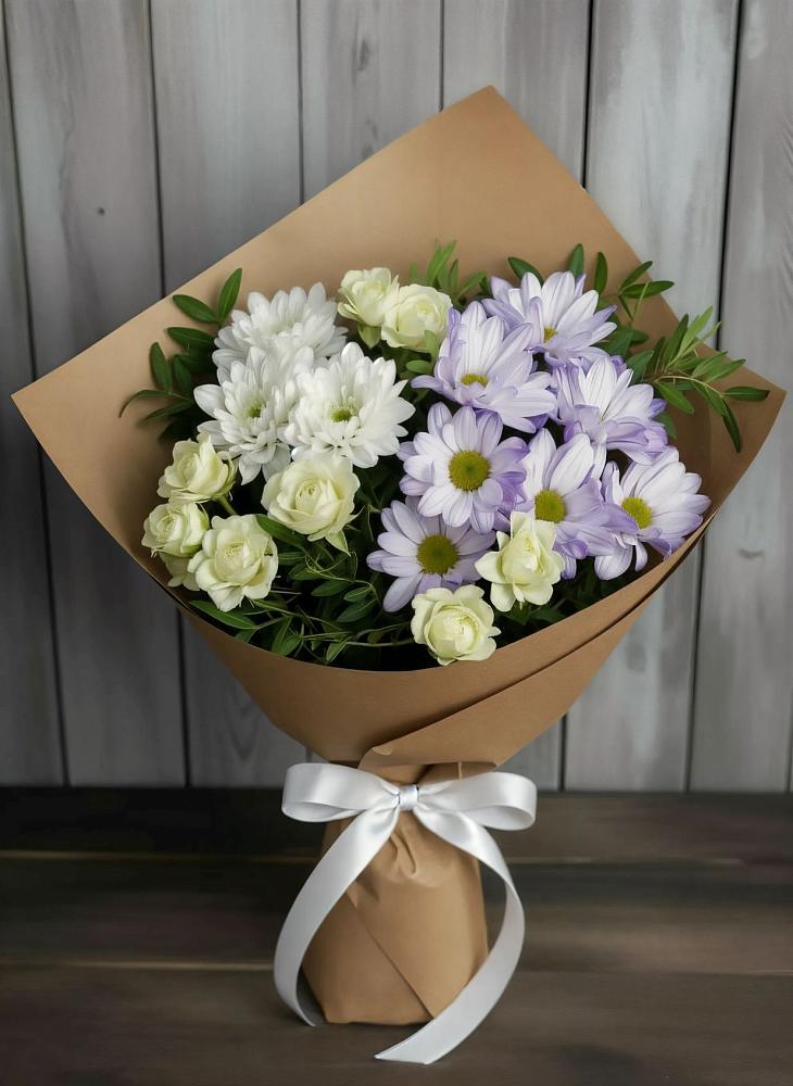 Букет цветов из: Хризантемы и Розы в Заречье